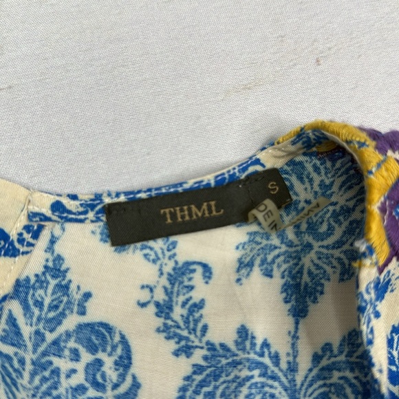 THML Chinoiserie Style Romper with Pom Poms - Size Small - Picture 3 of 10